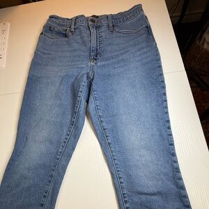J. Crew Classic Blue Women's Jeans Hi waist size 28. Skinny raw‎ hem.